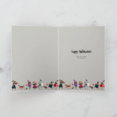 ハロウィーンの黒と赤の衣装パレード カード (内部)