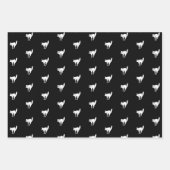 ハロウィーンの黒オレンジ色の白い黒猫のパターン ラッピングペーパーシート (正面)