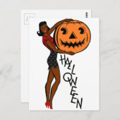 ハロウィーンの黒ピン ポストカード (正面/裏面)