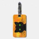 ハロウィーンの黒猫のぞき ラゲッジタグ (裏面縦)