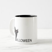 ハロウィーンの黒猫の名前 ツートーンマグカップ (正面左)