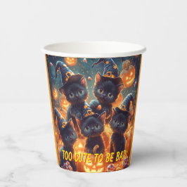 ハロウィーンの黒猫ネコ 紙コップ