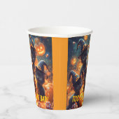 ハロウィーンの黒猫ネコ 紙コップ (右)