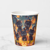ハロウィーンの黒猫ネコ 紙コップ (正面)