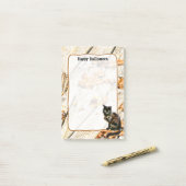 ハロウィーンの黒猫ペット写真ノート ポストイット (デスク上)