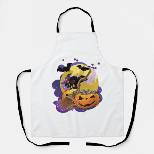 ハロウィーンの黒猫 エプロン (正面)