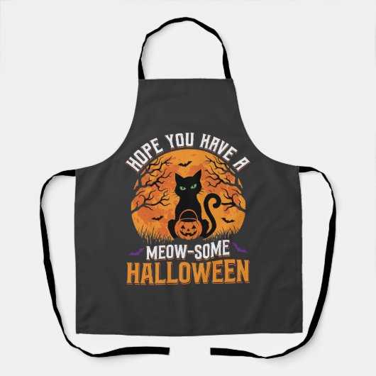 ハロウィーンの黒猫 エプロン (正面)