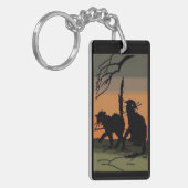 ハロウィーンの黒猫 – キーホルダー (正面左)