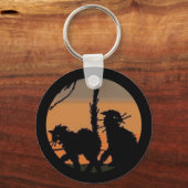 ハロウィーンの黒猫 –  キーホルダー (正面)