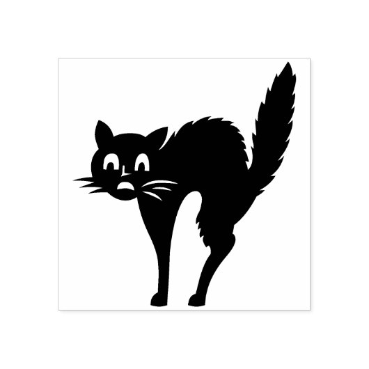 ハロウィーンの黒猫 ラバースタンプ (インプリント)