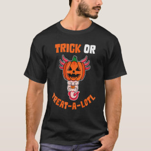 ハロウィーンのAxolotlシャツのトリックまたはAxolotl Cosの治療 Tシャツ