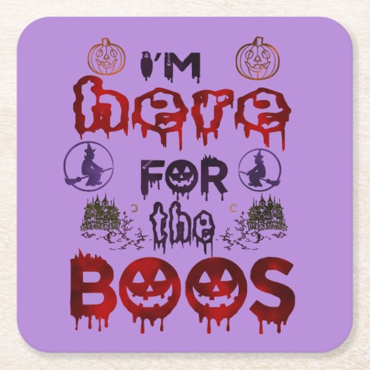 ハロウィーンはこちらボース スクエアペーパーコースター (正面)