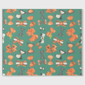 ハロウィーンはオレンジと黒で弓を引く ラッピングペーパー (フラット)