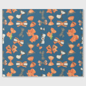 ハロウィーンはオレンジと黒で弓を引く ラッピングペーパー (フラット)