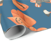 ハロウィーンはオレンジと黒で弓を引く ラッピングペーパー (ロールコーナー)