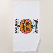 ハロウィーンはクリスマス ビーチタオル (正面)