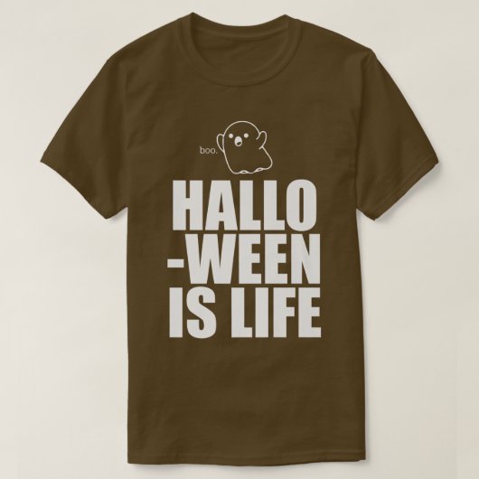 ハロウィーンは人生かわいい幽霊おもしろいス不気味シーズンB Tシャツ (デザイン正面)