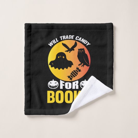 ハロウィーンは書籍のためのキャンディを交換誕生日 ウォッシュタオル (ウォッシュタオル)