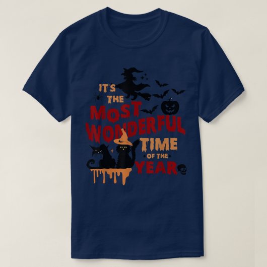 ハロウィーンは最も素晴らしい年の夜 Tシャツ (デザイン正面)