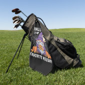 ハロウィーンは私のお気に入りのホリデーカボチャキャンディーコル ゴルフタオル (グリーン)