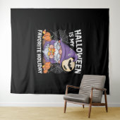 ハロウィーンは私のお気に入りのホリデーカボチャキャンディーコル タペストリー (インサイチュ(横))