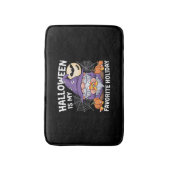 ハロウィーンは私のお気に入りのホリデーカボチャキャンディーコル バスマット (正面縦)