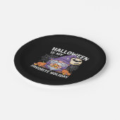 ハロウィーンは私のお気に入りのホリデーカボチャキャンディーコル ペーパープレート (アングル)