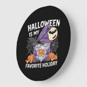 ハロウィーンは私のお気に入りのホリデーカボチャキャンディーコル ラージ壁時計 (傾斜)