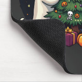 ハロウィーンは私のクリスマスおもしろい幽霊クリスマスサンタ マウスパッド (コーナー)