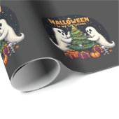 ハロウィーンは私のクリスマスおもしろい幽霊クリスマスサンタ ラッピングペーパー (ロールコーナー)