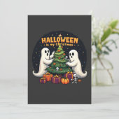 ハロウィーンは私のクリスマスおもしろい幽霊クリスマスサンタ 招待状 (スタンド正面)