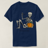 ハロウィーンは良いとライフパンプキンスケルトンハロウ Tシャツ (デザイン正面)