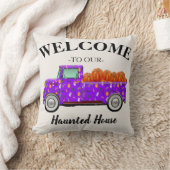 ハロウィーンへようこそ幽霊のよく出る クッション (ブランケット)