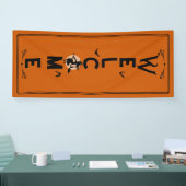 ハロウィーンへようこそ |オレンジ色の魔女のドアの長さ 横断幕 (トレードショー)