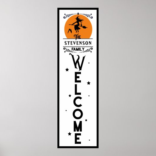 ハロウィーンへようこそ |ファミリ名ドアの長さ ポスター (正面)