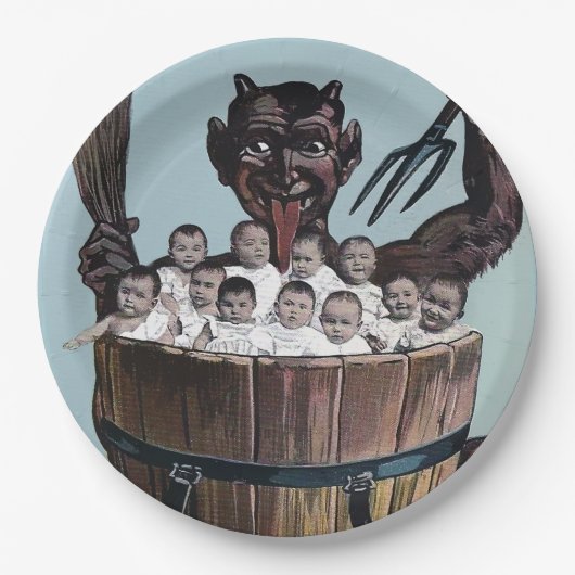 ハロウィーンまたはクリスマスカンプス ペーパープレート (正面)