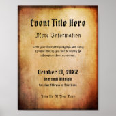 ハロウィーンまたはゴシックムーディエンシェントスタイルイベント ポスター (正面)