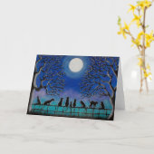 ハロウィーンまたは任意の日のフレーム可能グリーティングカード カード (黄色い花)