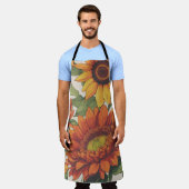 ハロウィーンまたは感謝祭の秋エプロン エプロン (着用した状態)