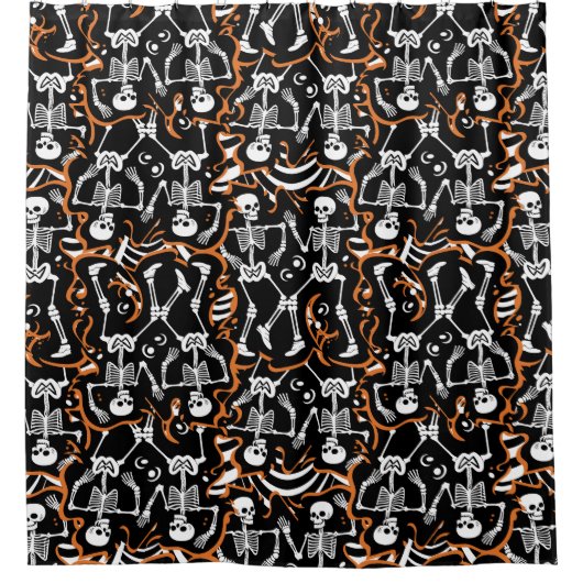 ハロウィーンまたは死んだパーティー シャワーカーテン (正面)