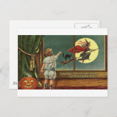 ハロウィーンや子ども、猫には不思議な光景が見られる。 ポストカード (正面/裏面)