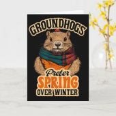 ハロウィーンより春を好むアナグマたち カード (黄色い花)