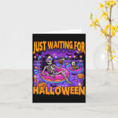 ハロウィーンをおもしろおかしく待つスカルな夏 カード (黄色い花)