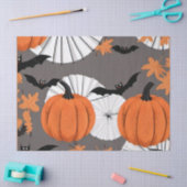 ハロウィーンをテーマにしたギフトラップ：こうもりとカボチャ 薄葉紙 (クラフト)