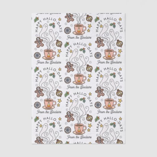 ハロウィーンをテーマにしたクリスマスホリデー 薄葉紙 (正面)