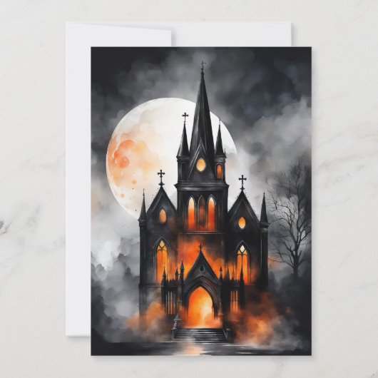 ハロウィーンをテーマにしたフォトウェディング セーブザデート (裏面)