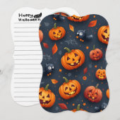ハロウィーンをテーマにしたフラットカード (正面/裏面)