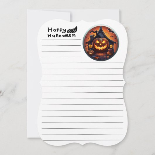 ハロウィーンをテーマにしたフラットカード (裏面)