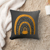 ハロウィーンをテーマにしたブラック&オレンジレインボーハロウィーン クッション (ブランケット)