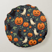 ハロウィーンをテーマにした円形クッション。 ラウンドクッション (裏面)